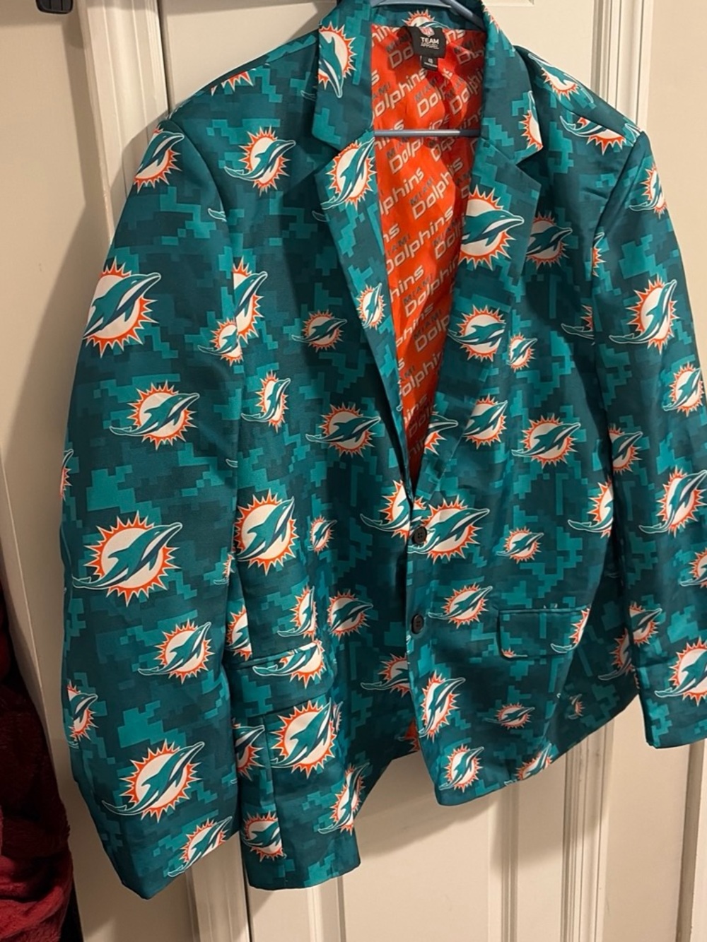 NFL Teal & Orange Miami Dolphins Logo Blazer